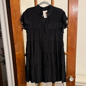 Black Ruffled Mini Dress